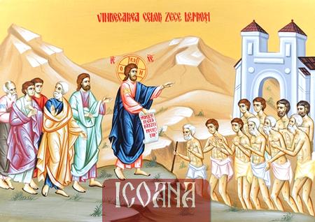 Icoana Duminica vindecării celor zece leproși, icoană imprimată pe pânză, cod:PD10