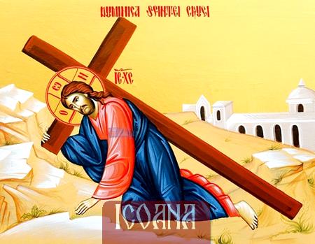 Icoana Duminica Sfintei Cruci, icoană imprimată pe pânză, cod:PD19