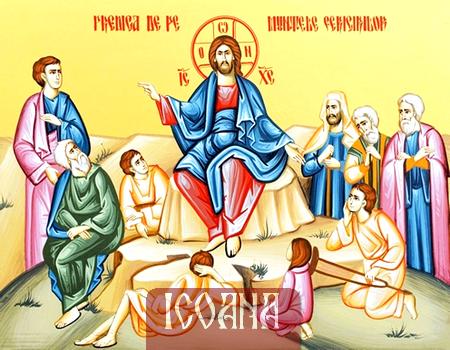 Icoana Duminica predicii de pe muntele fericirilor, icoană imprimată pe pânză, cod:PD22