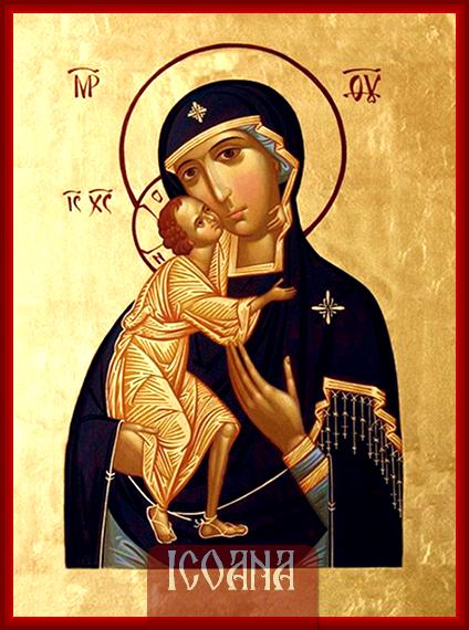 Icoana Maicii Domnului din Vladimir, icoană pictată, cod:MDP195