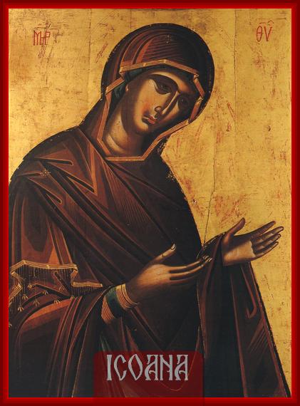 Icoana Maicii Domnului - Rugătoarea, icoană pictată, cod:MDP314