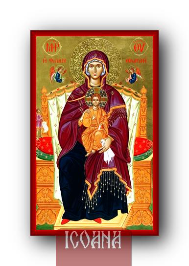 Icoana Maicii Domnului, ocrotitoarea oamenilor săraci, icoană pictată, cod:MDP399 - imagine 2