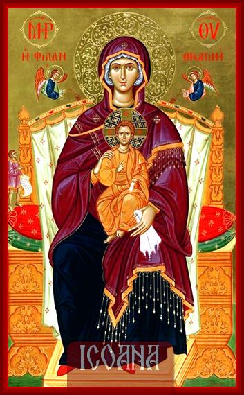 Icoana Maicii Domnului, ocrotitoarea oamenilor săraci, icoană pictată, cod:MDP399