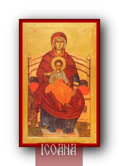 Icoana Maicii Domnului pe tron, icoană pictată, cod:MDP414 - imagine 2