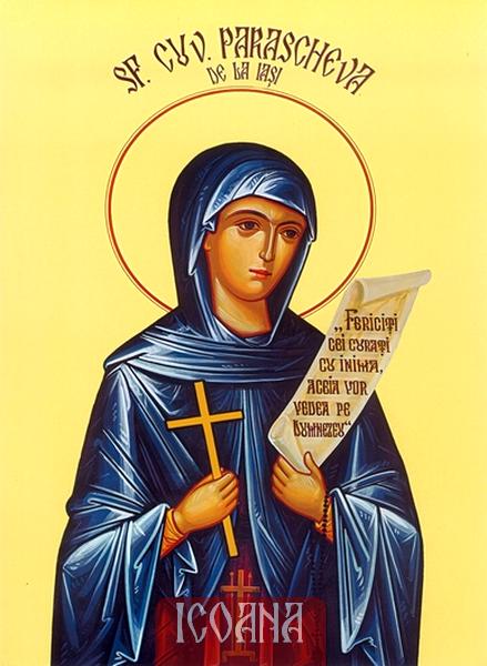 Icoana Sfintei Cuvioase Parascheva, icoană imprimată pe pânză, cod:PSFE396