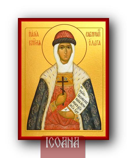 Icoana pictata a Sfintei Olga, cod:SFEP366 - imagine 2