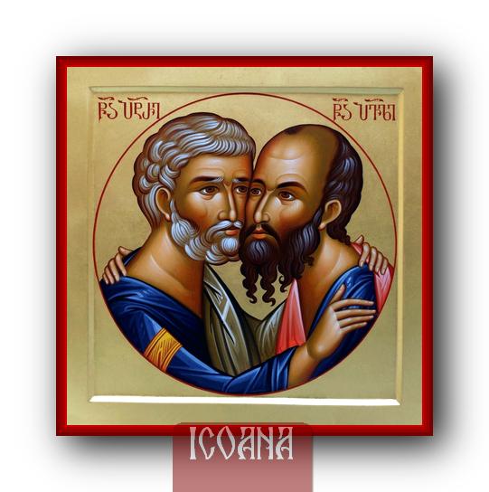 Icoana pictata a Sfinților Petru și Pavel, cod:SFP399 - imagine 2