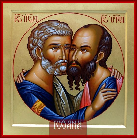 Icoana pictata a Sfinților Petru și Pavel, cod:SFP399