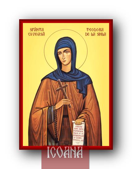 Icoana pictata a Sfintei Teodora de la Sihla, cod:SFRP205 - imagine 2